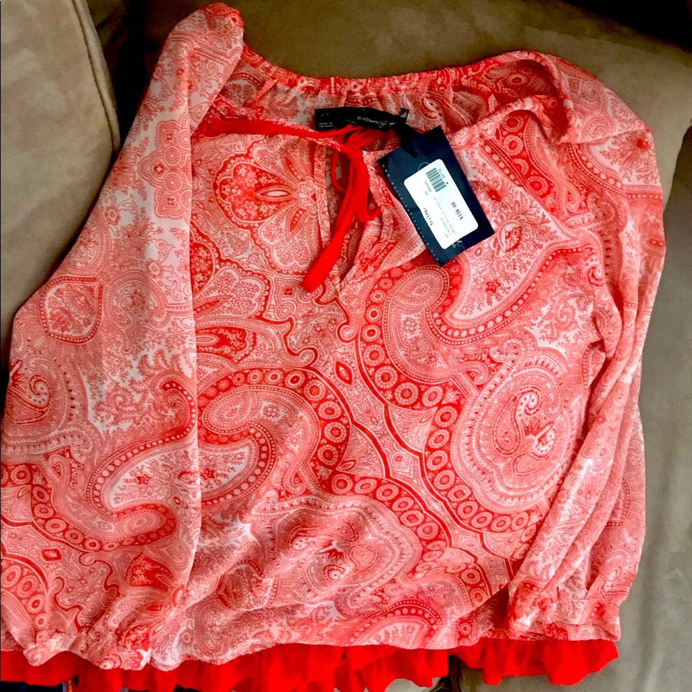 Trilogy Paisley Long Sleeve Blouse NWT